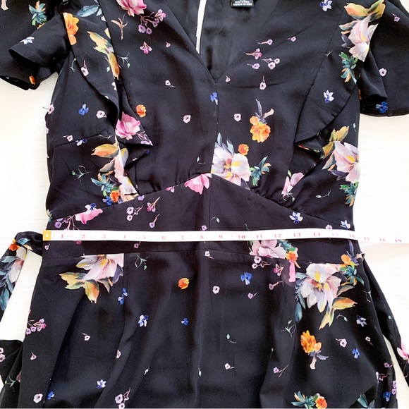 City Chic Flutter Rose Dress Black size S/16 - Picture 5 of 7